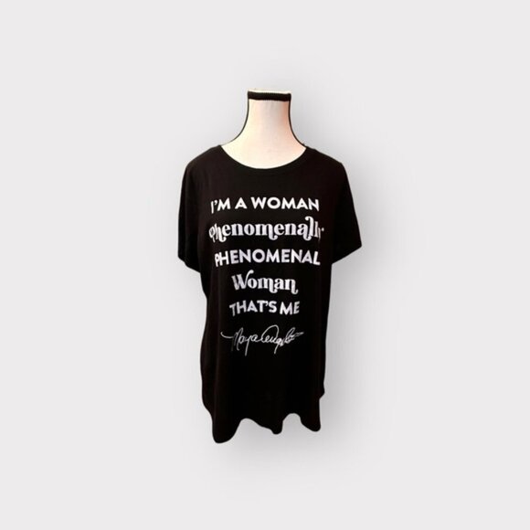 Women’s Torrid Black Graphic Tee Slim Fit Crew Tee – Maya Angelou Women 1 1X 1XL - Picture 3 of 10